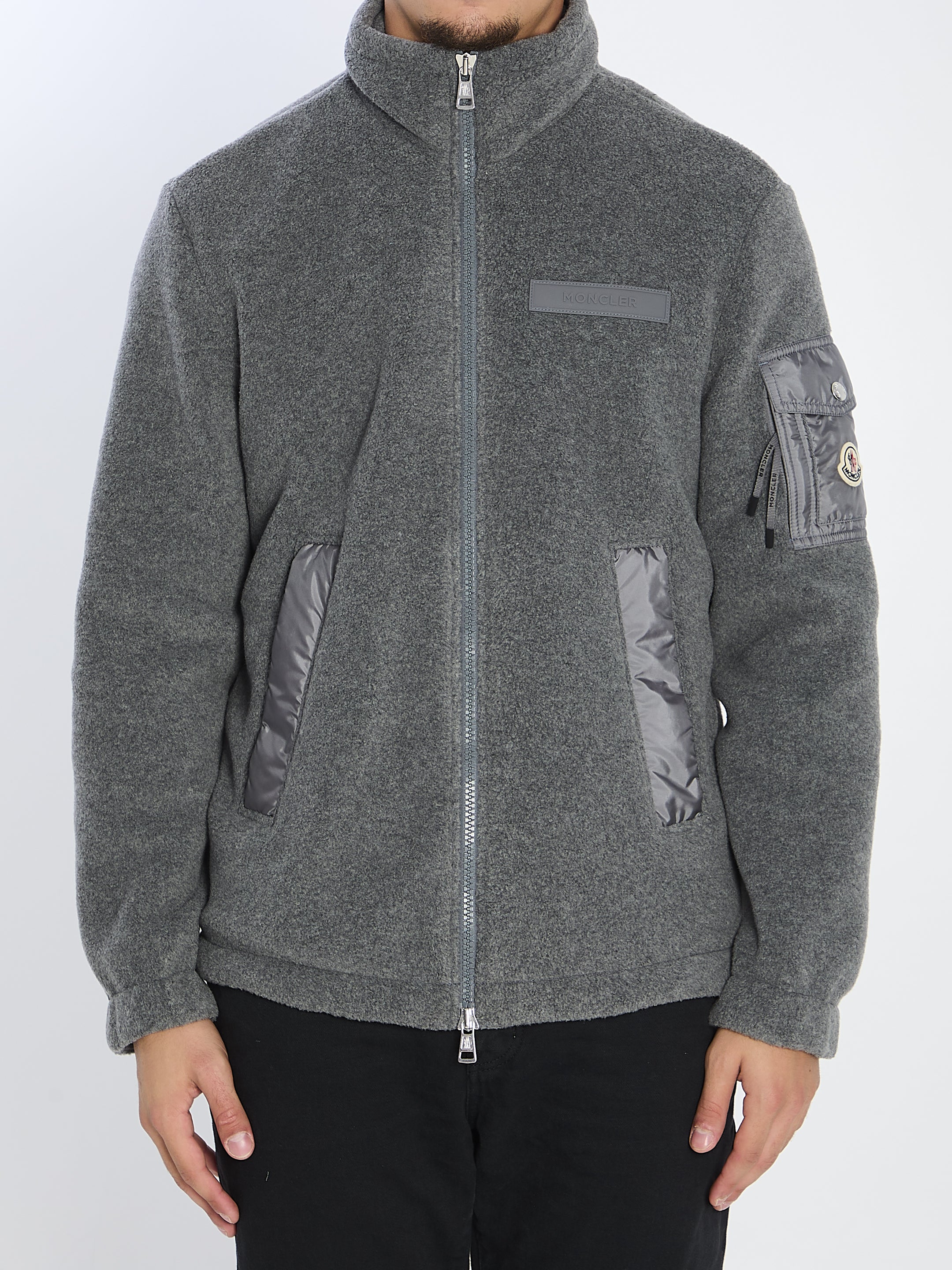 MONCLER Felted Technical Fabric Sweatshirt - Size L