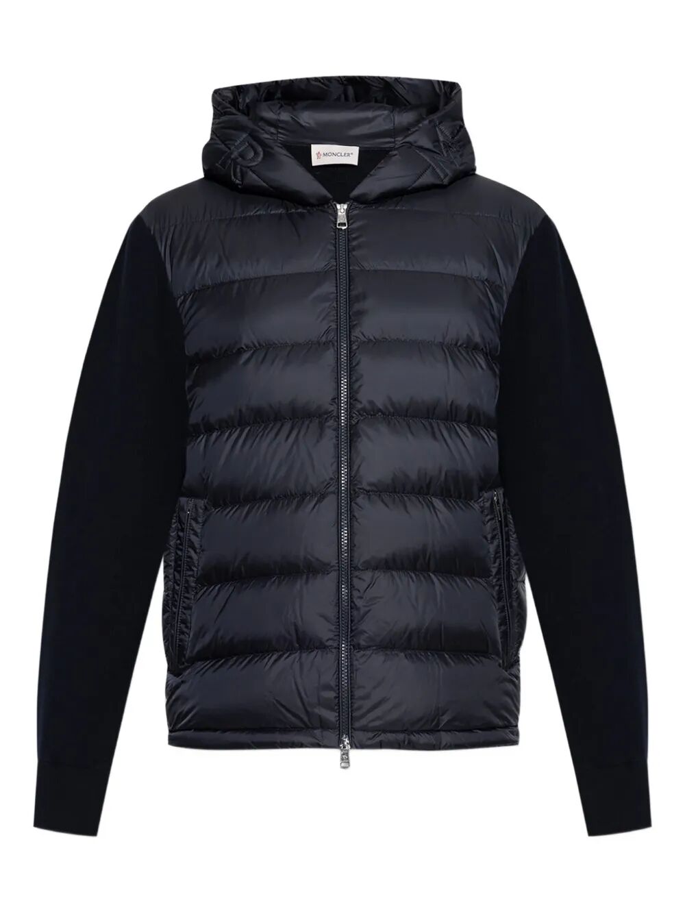 MONCLER Padded Wool Hoodie with Zip Front