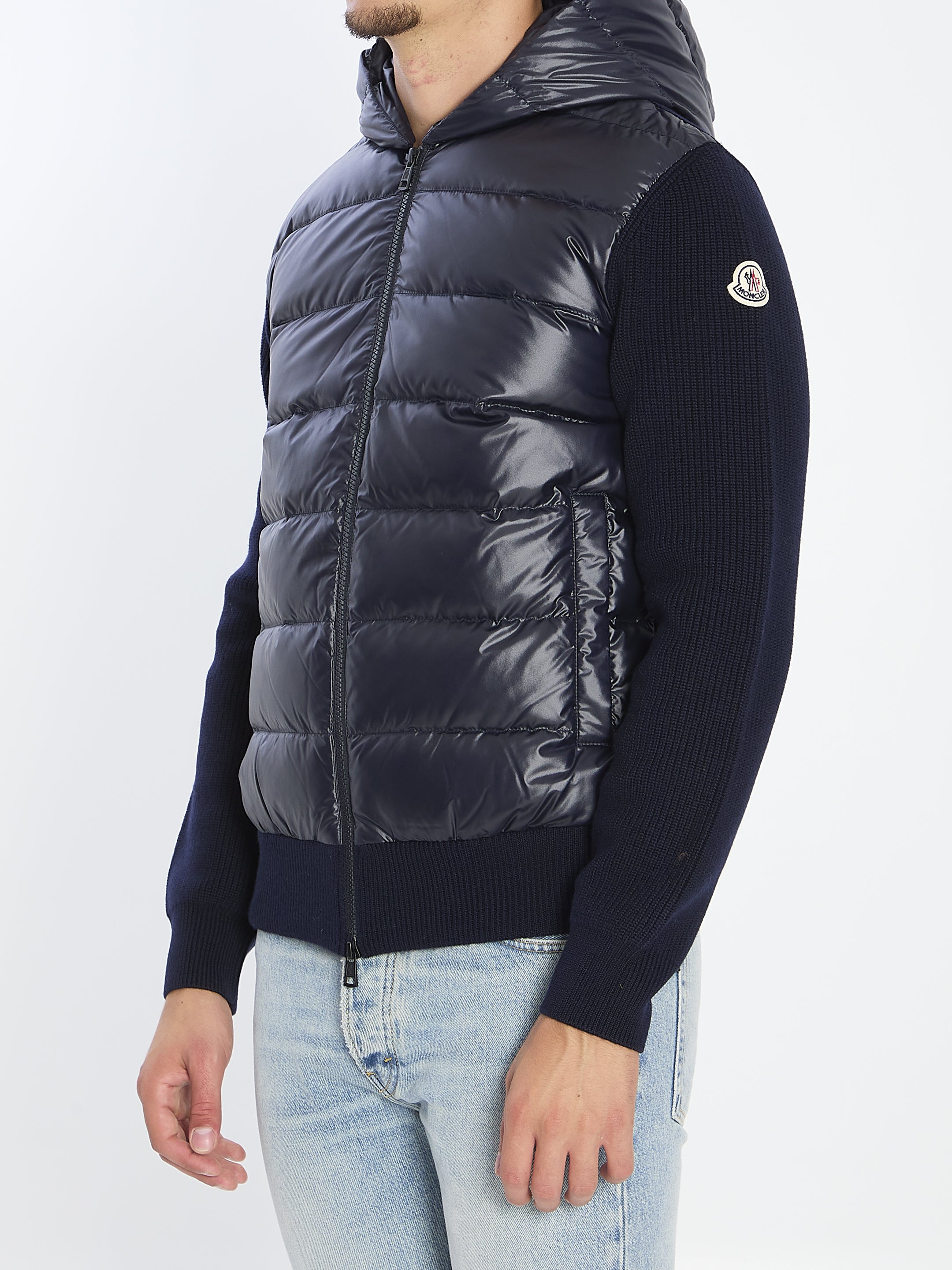 MONCLER Men's Shiny Padded Cardigan - Regular Fit Size L