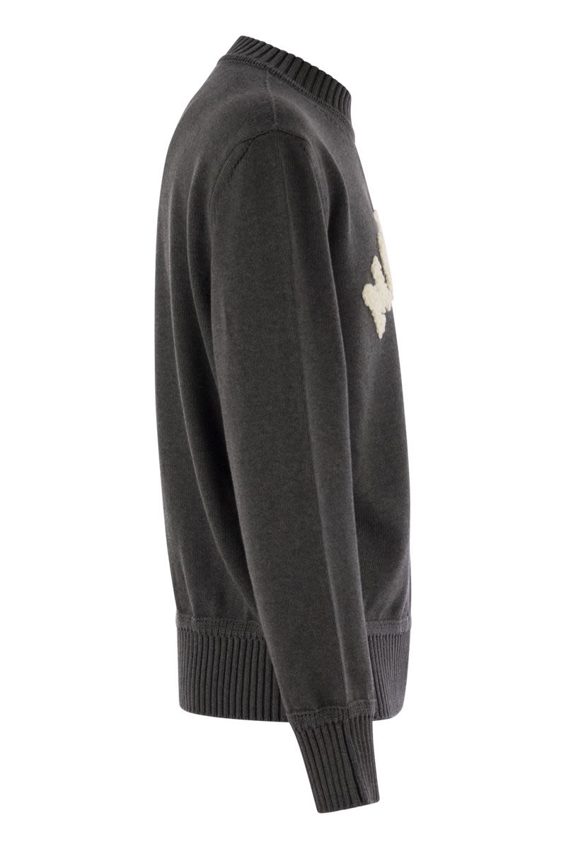 MONCLER Wool Jumper with Embroidered Monogram