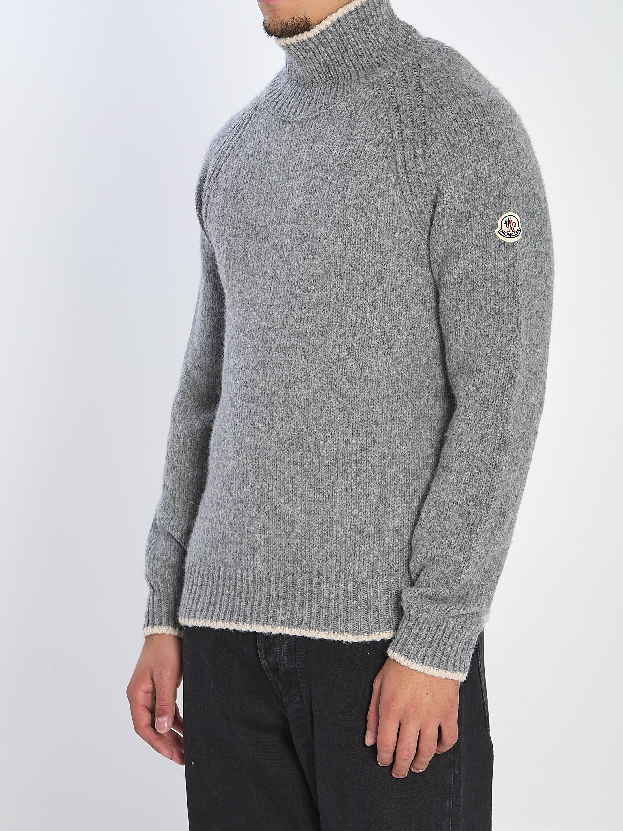 MONCLER High Neck Wool and Alpaca Blend Sweater - Regular Fit