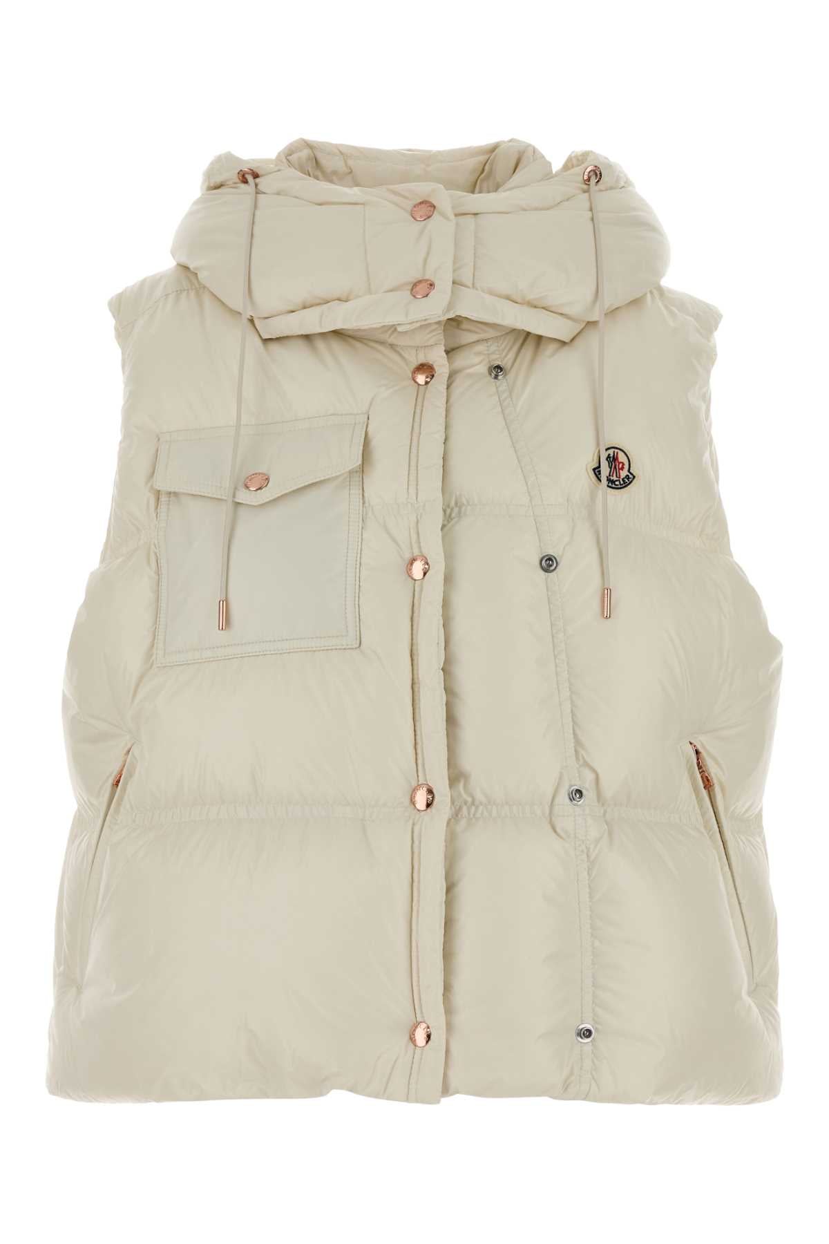 MONCLER Padded Hooded Vest with Asymmetrical Design