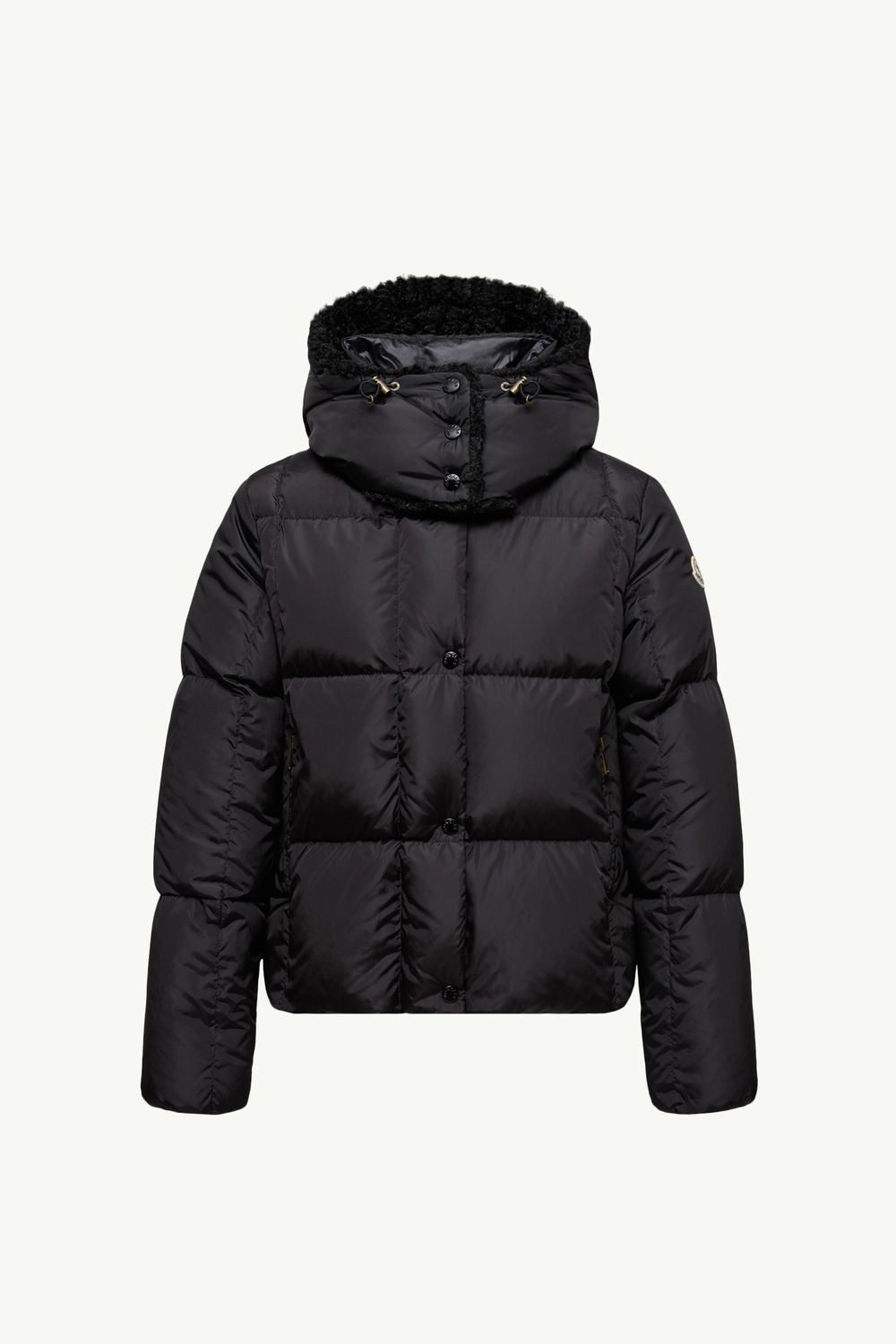 MONCLER Mini Short Down Jacket with Hood and Square Quilting