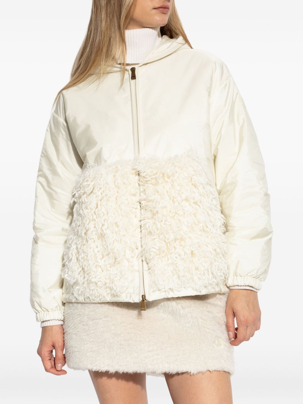 MONCLER Curly Texture Hoodie with Zip Fastening for Women