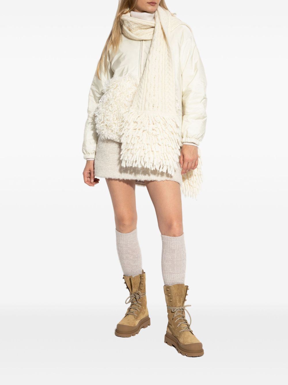 MONCLER Curly Texture Hoodie with Zip Fastening for Women