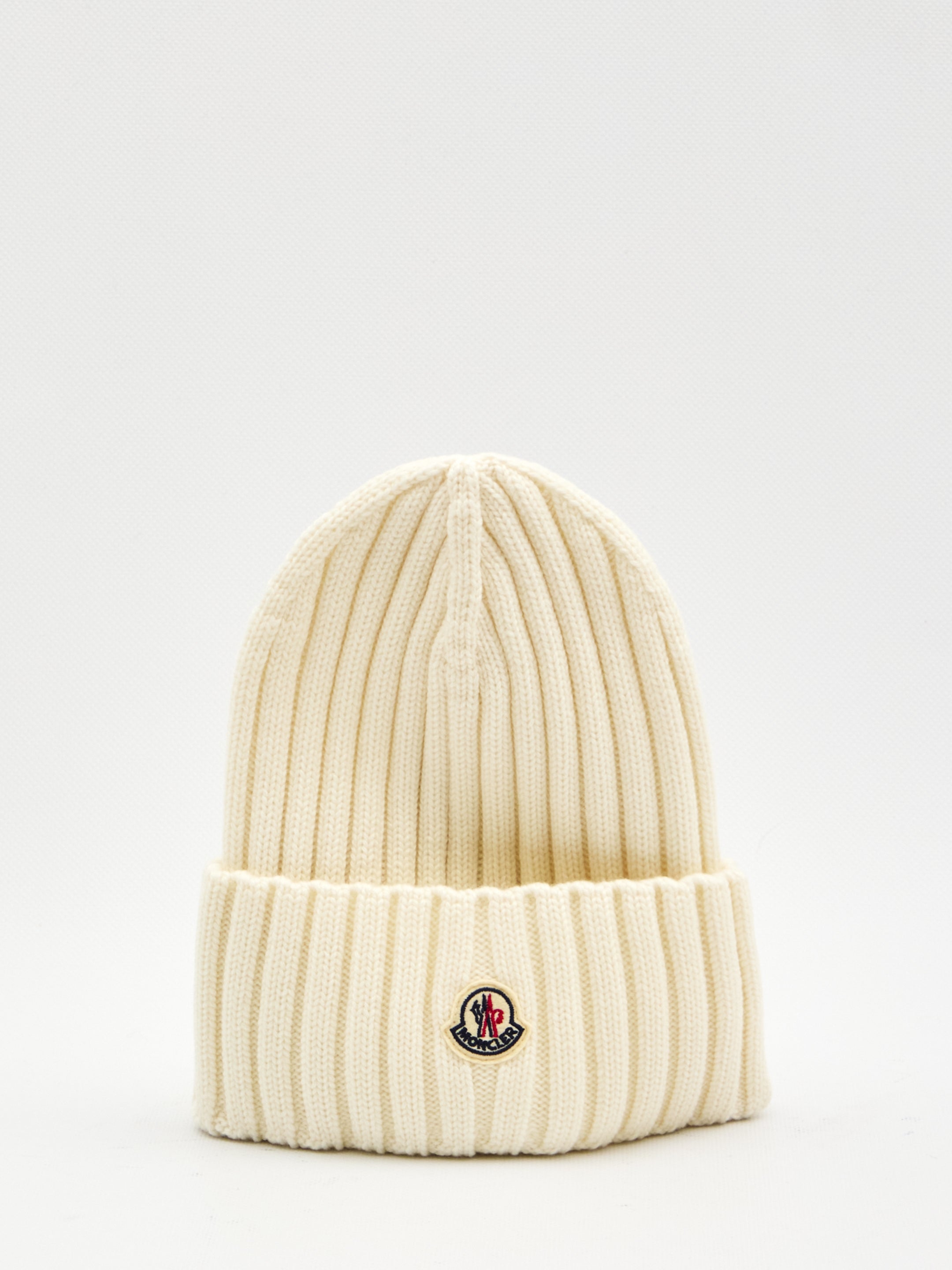 MONCLER Logo Patch Beanie Hat