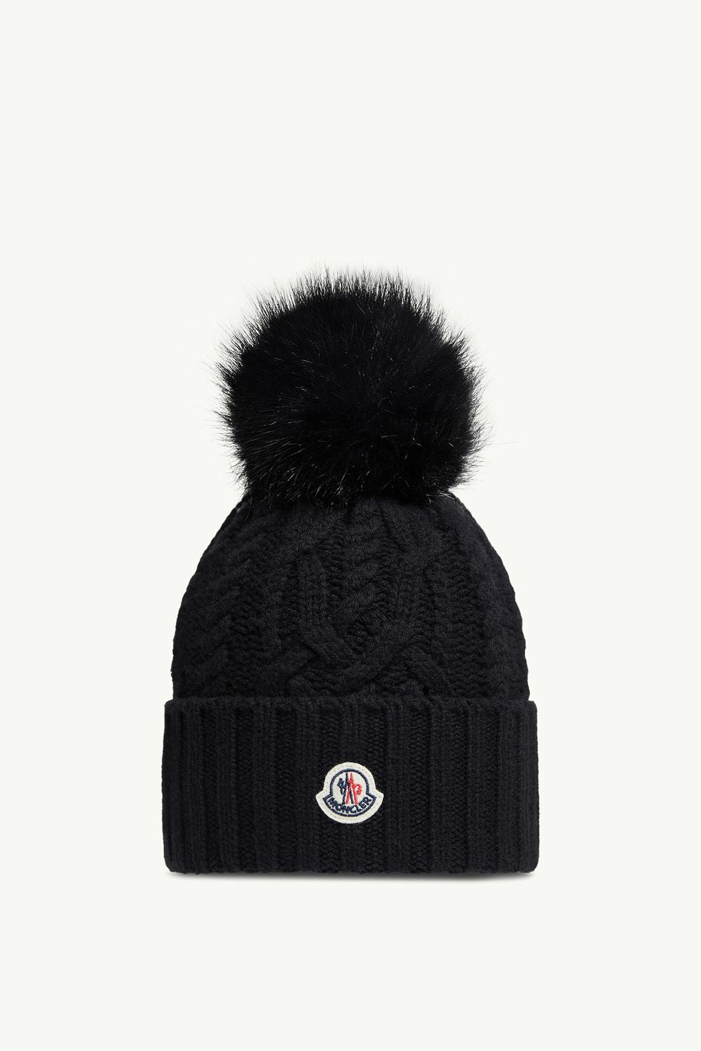 MONCLER Cashmere Blend Beanie with Pom Pom
