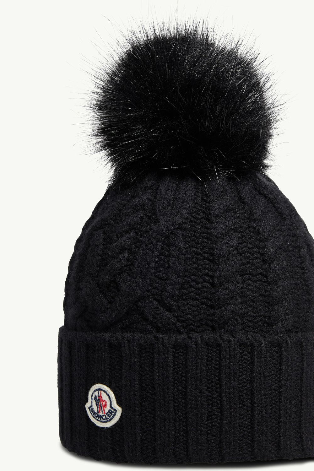 MONCLER Cashmere Blend Beanie with Pom Pom
