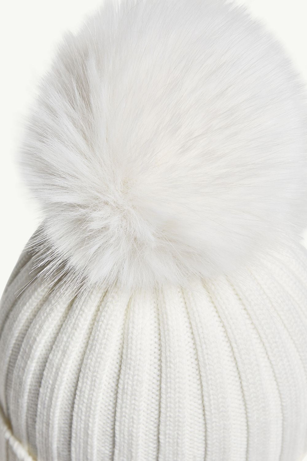 MONCLER Wool Cap with Synthetic Pompom