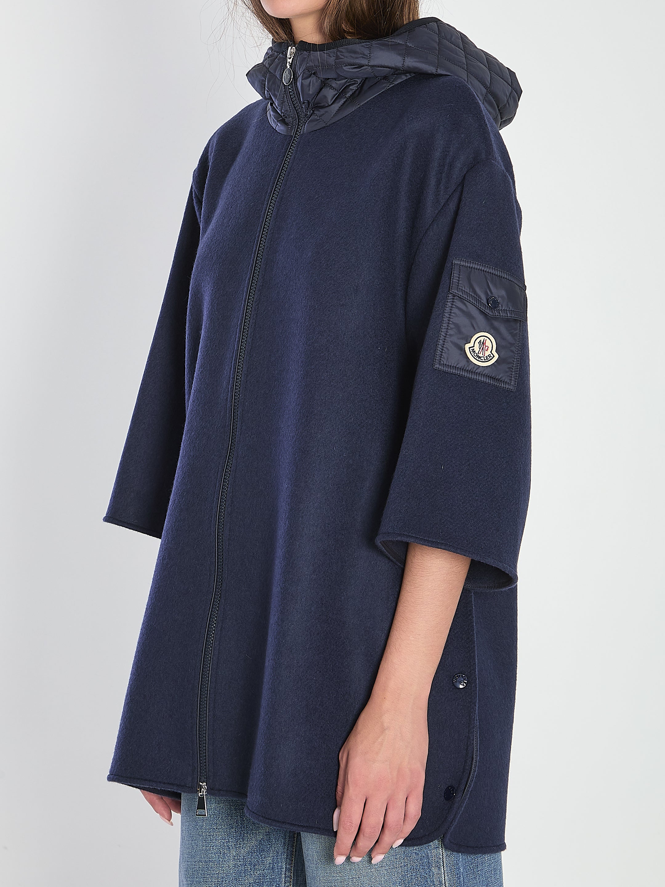 MONCLER Hooded Wool Cape - One Size