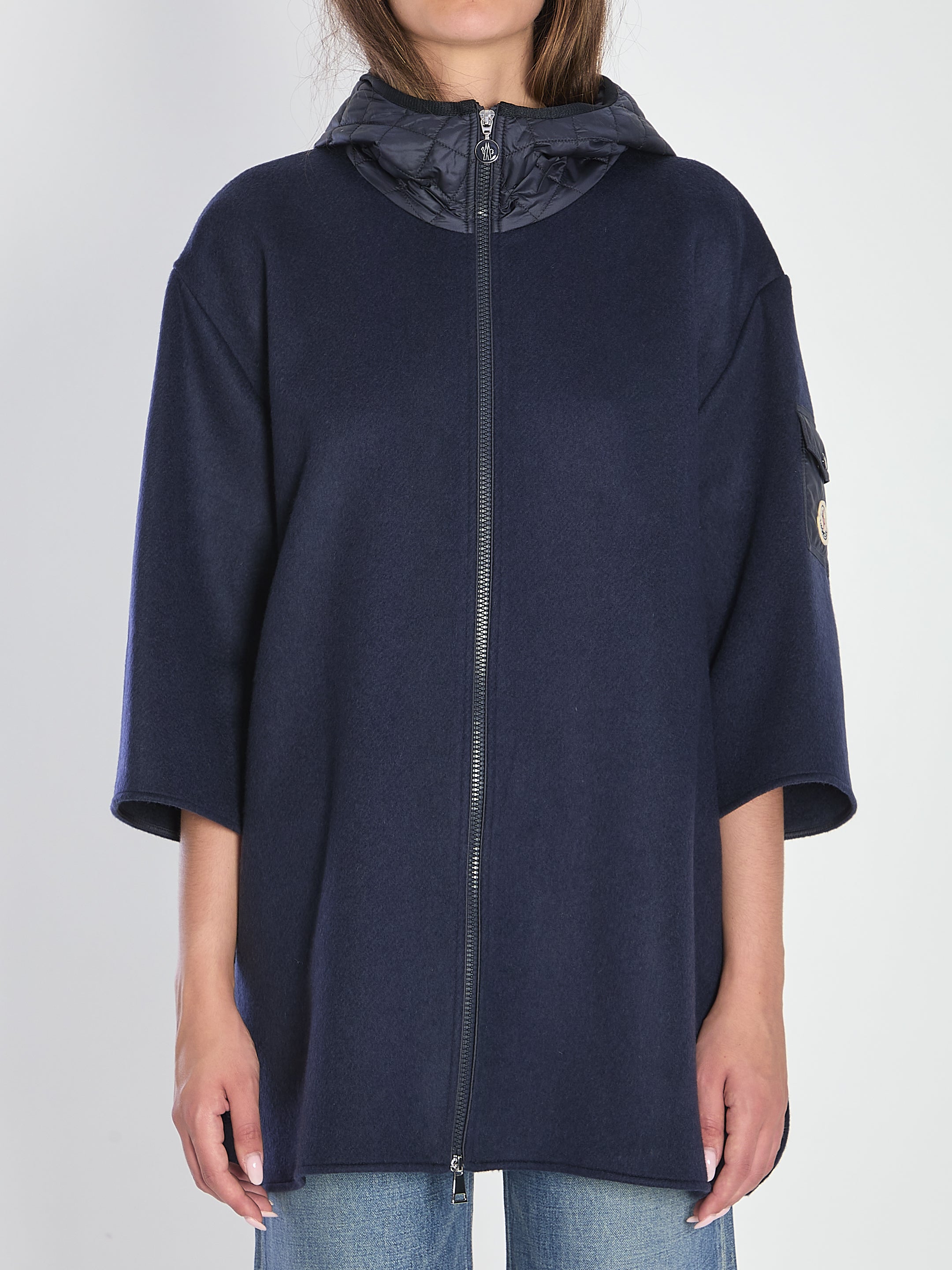 MONCLER Hooded Wool Cape - One Size