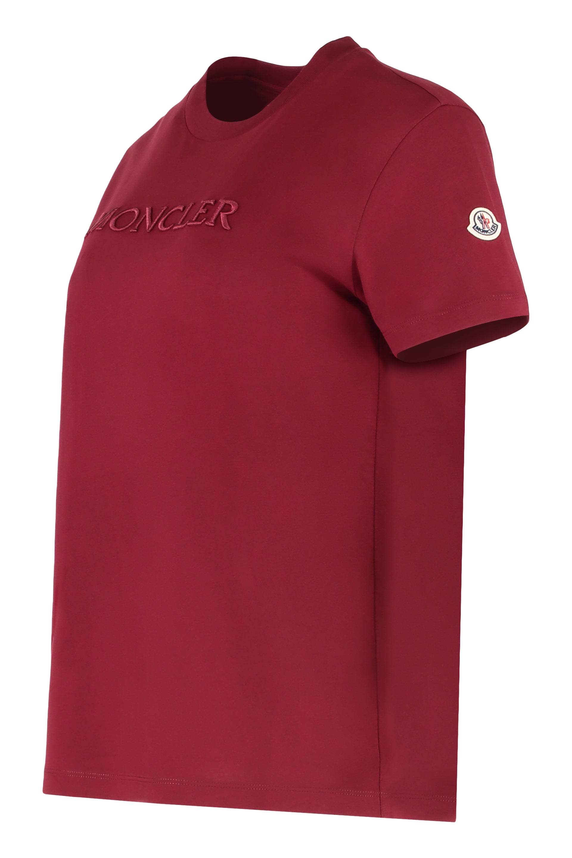MONCLER Embroidered Tonal Logo Cotton T-Shirt for Women
