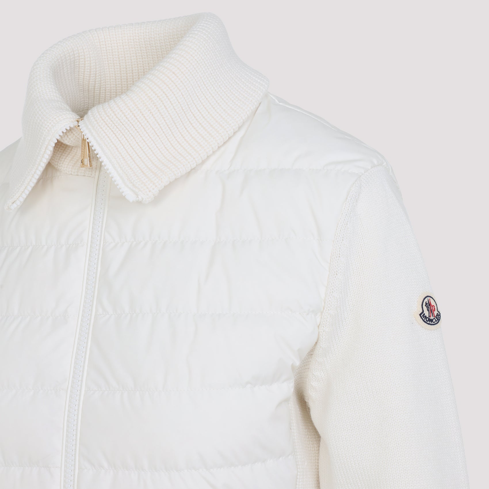 MONCLER Padded Wool Cardigan with Zip - Women's Outerwear