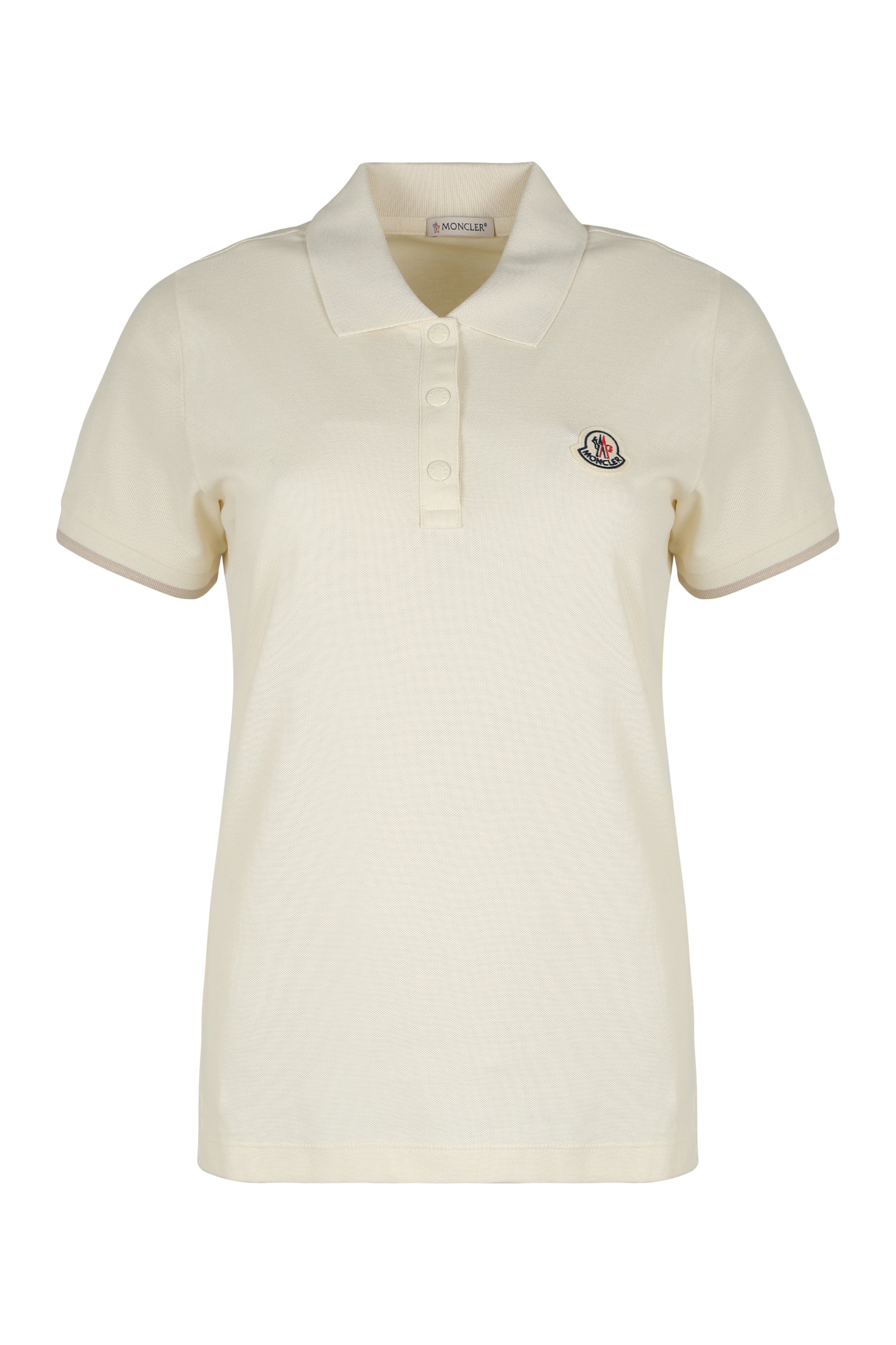 MONCLER Structured Cotton Polo with Snap Closure for Women