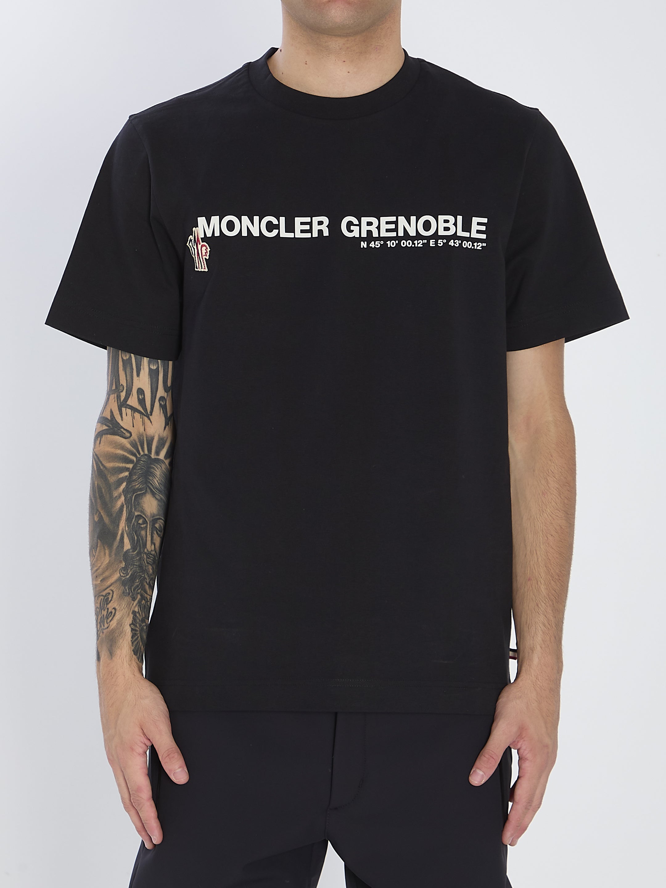 MONCLER GRENOBLE Crew Neck Cotton T-Shirt for Men