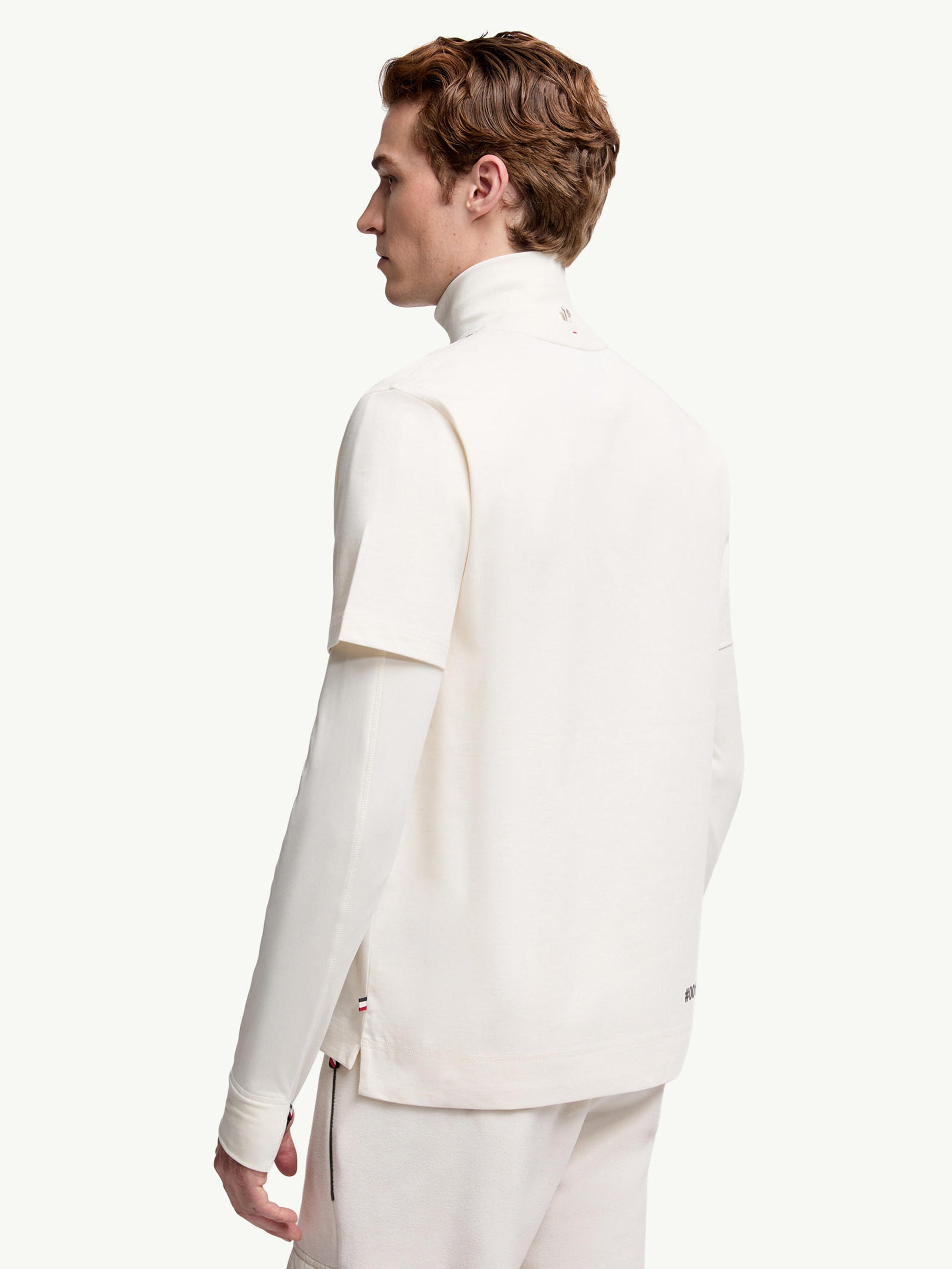 MONCLER Crewneck T-Shirt with Chest and Bottom Print