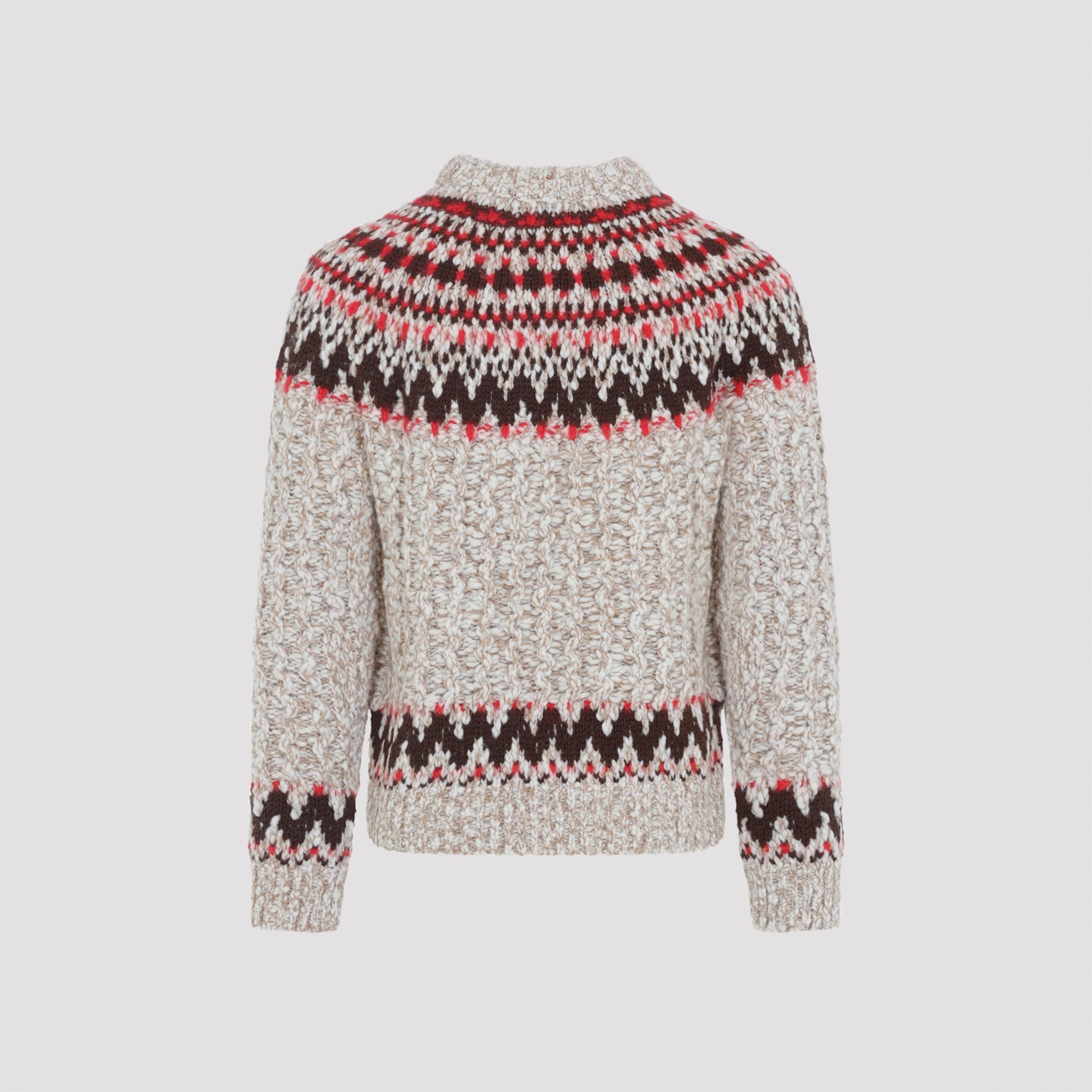 MONCLER GRENOBLE Light Beige Virgin Wool Crew Neck for Men
