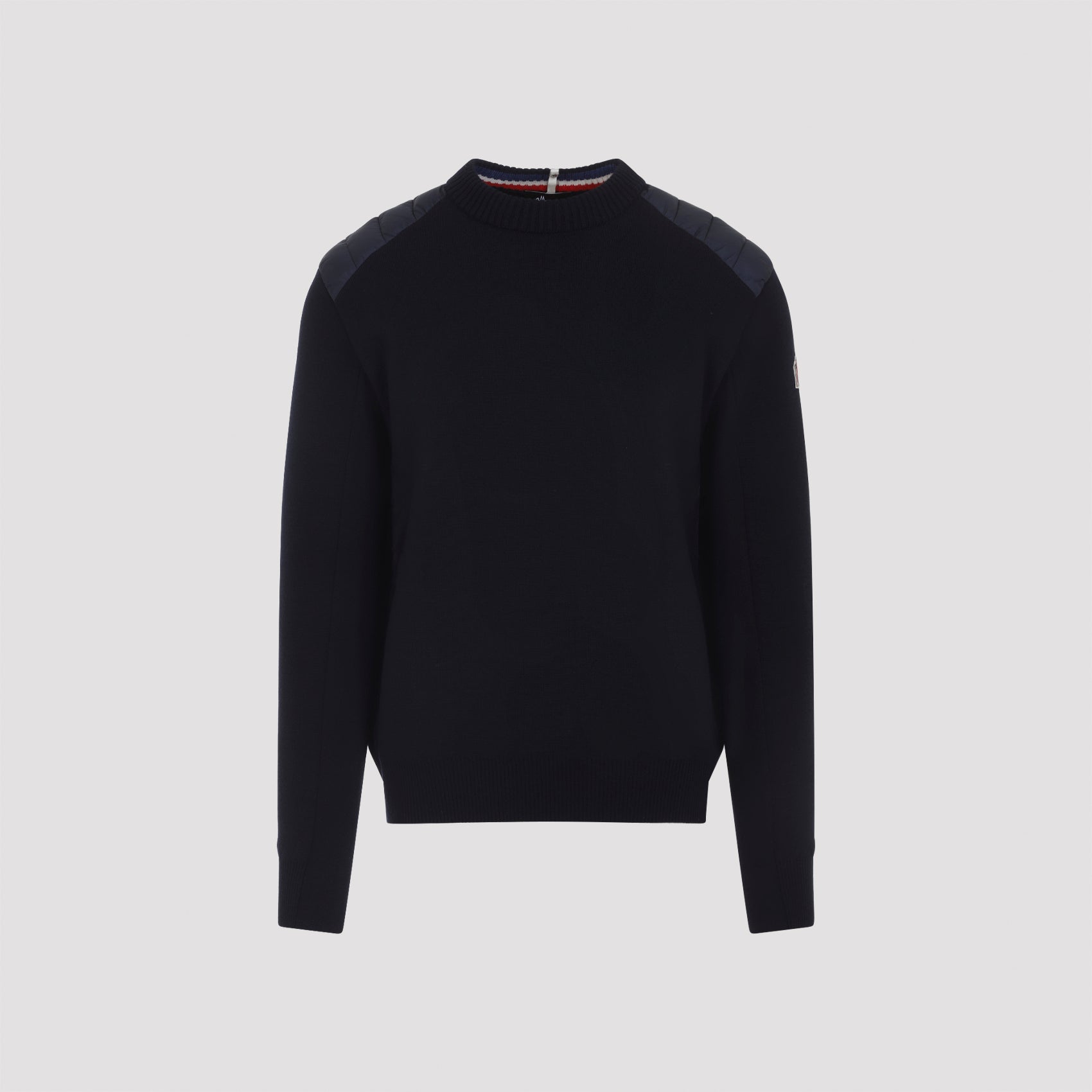 MONCLER GRENOBLE Virgin Wool Pullover with Padded Inserts for Men