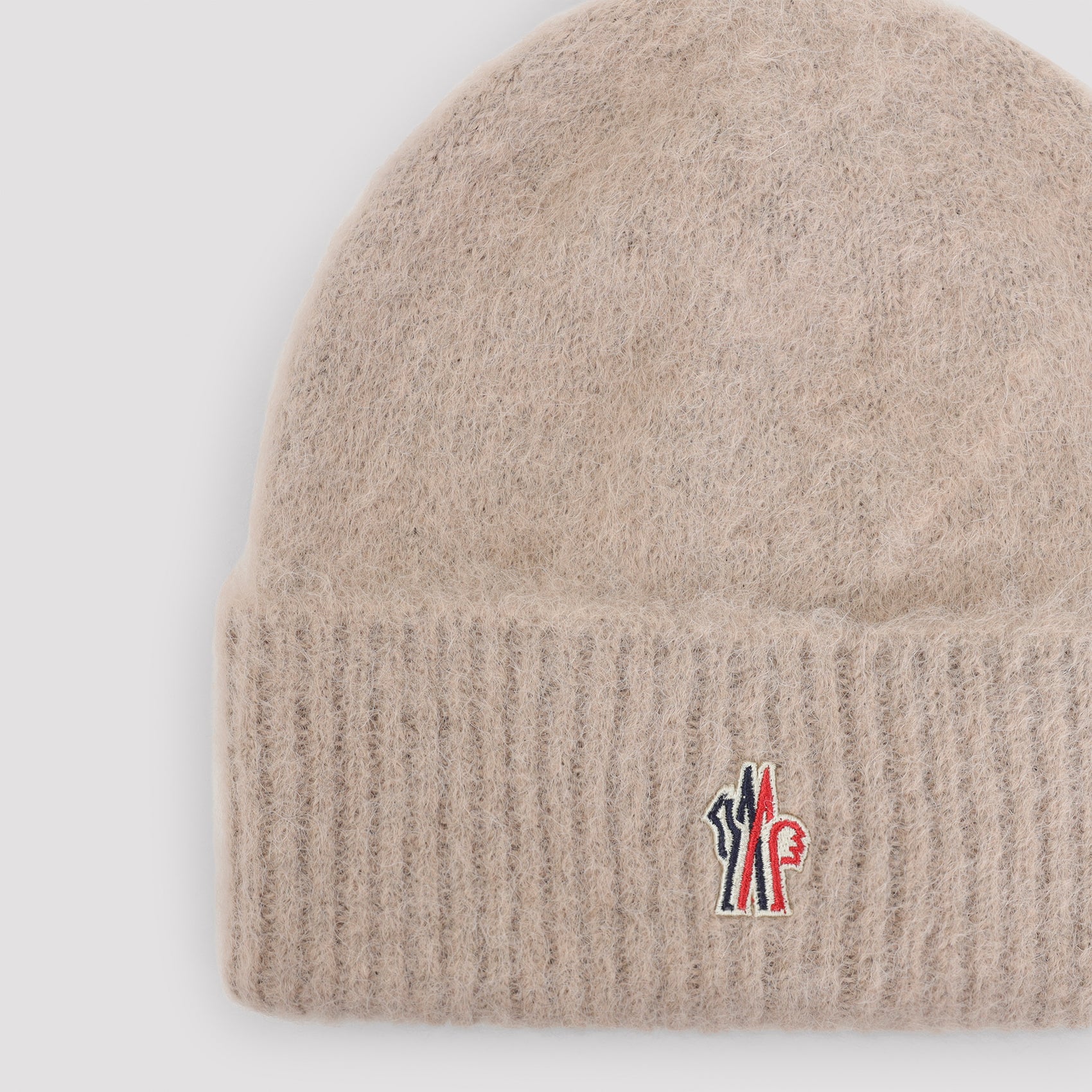 MONCLER GRENOBLE Ribbed Cuff Logo Wool Beanie for Women - FW25