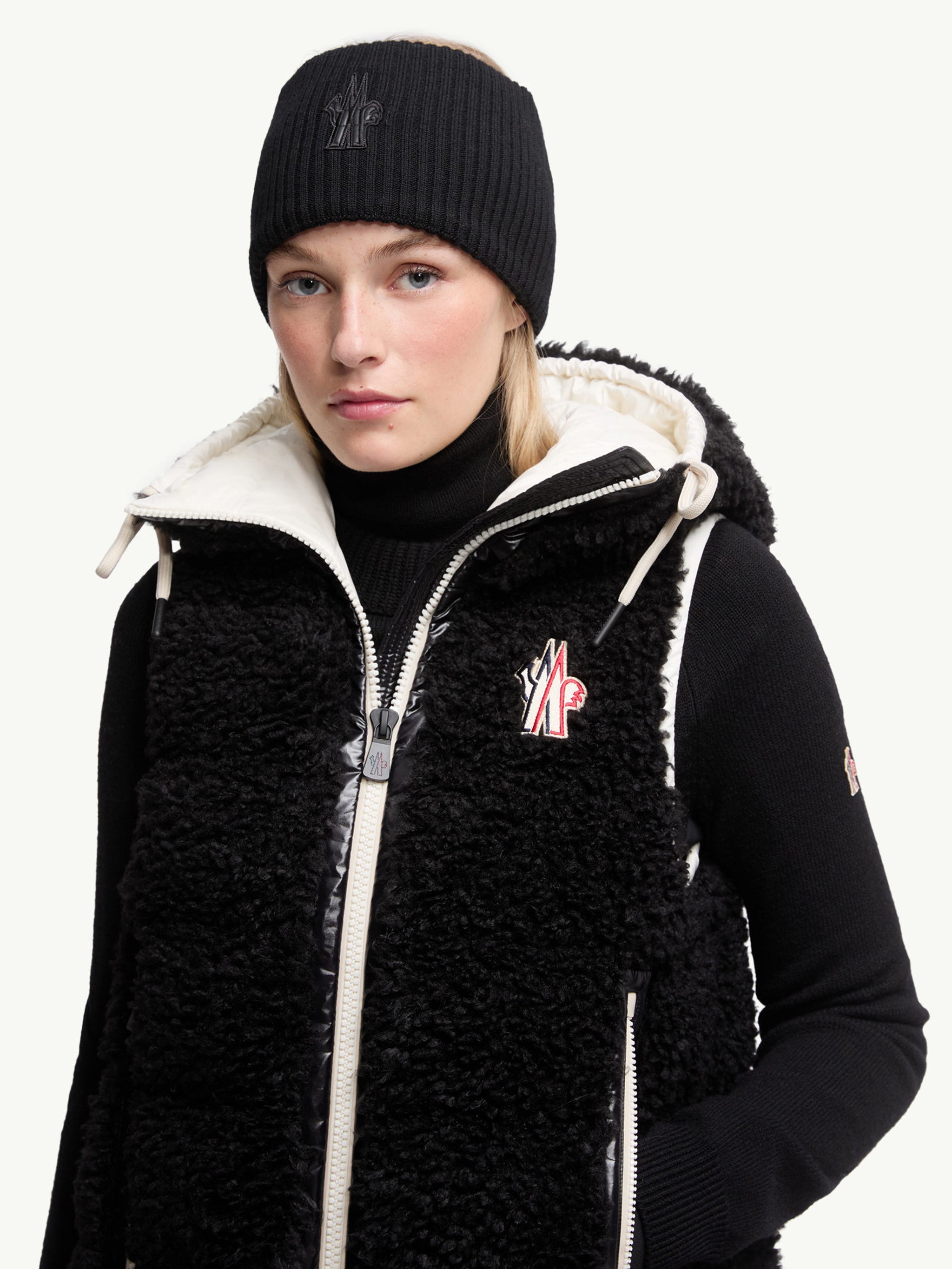 MONCLER Wool Headband - Tricolour Detail