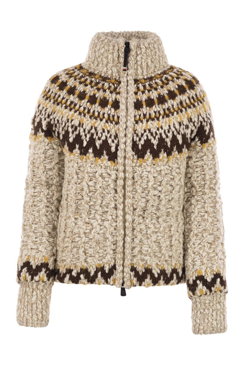 MONCLER GRENOBLE Girose Wool Blend Cardigan with Zip - Women's