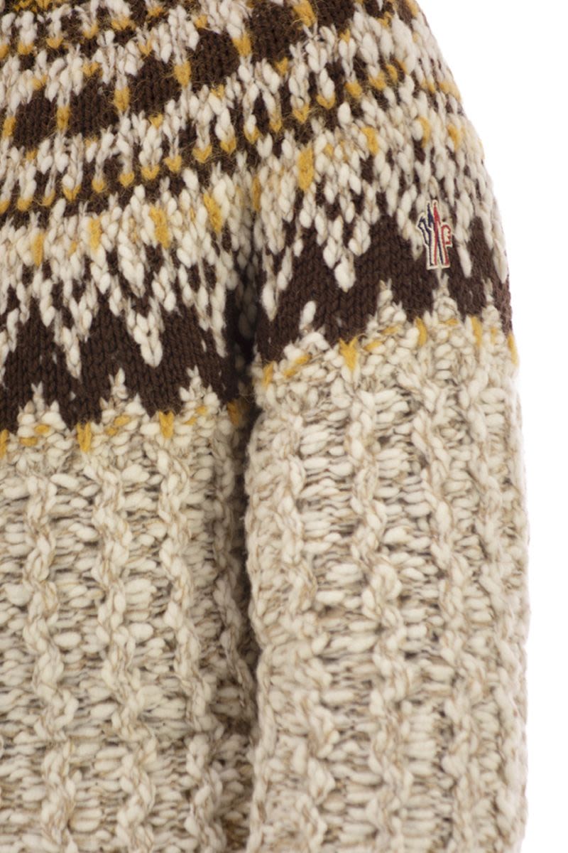 MONCLER GRENOBLE Girose Wool Blend Cardigan with Zip - Women's