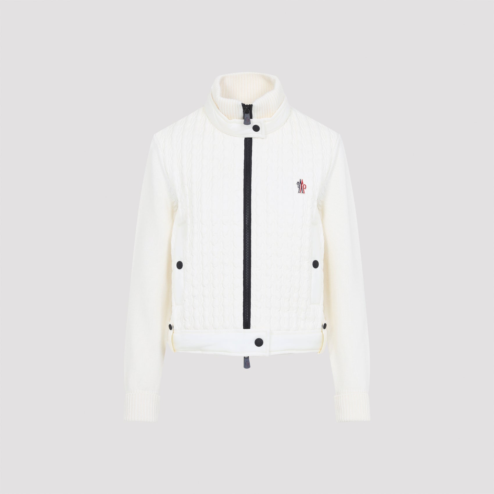 MONCLER GRENOBLE Virgin Wool Cardigan with Stand-Up Collar for Women - FW25