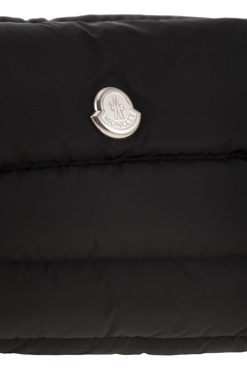 MONCLER Quilted Nylon Handbag with Leather Details - 24 cm