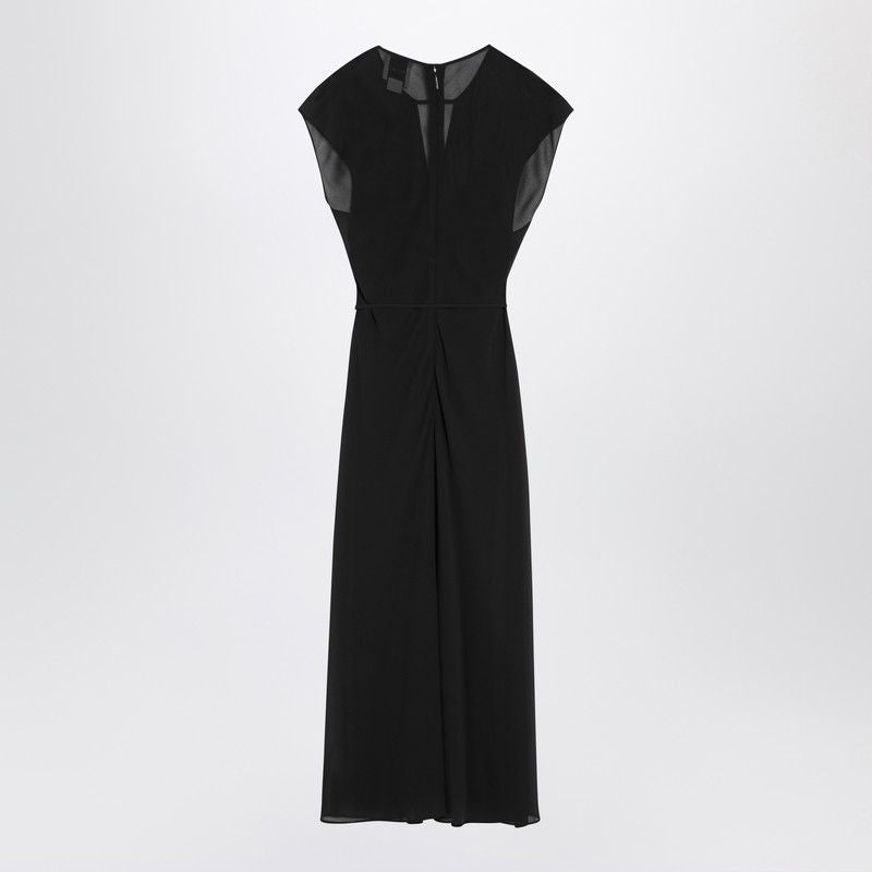 CALVIN KLEIN Elegant Midi Dress with Belt and Cut-Out Detail
