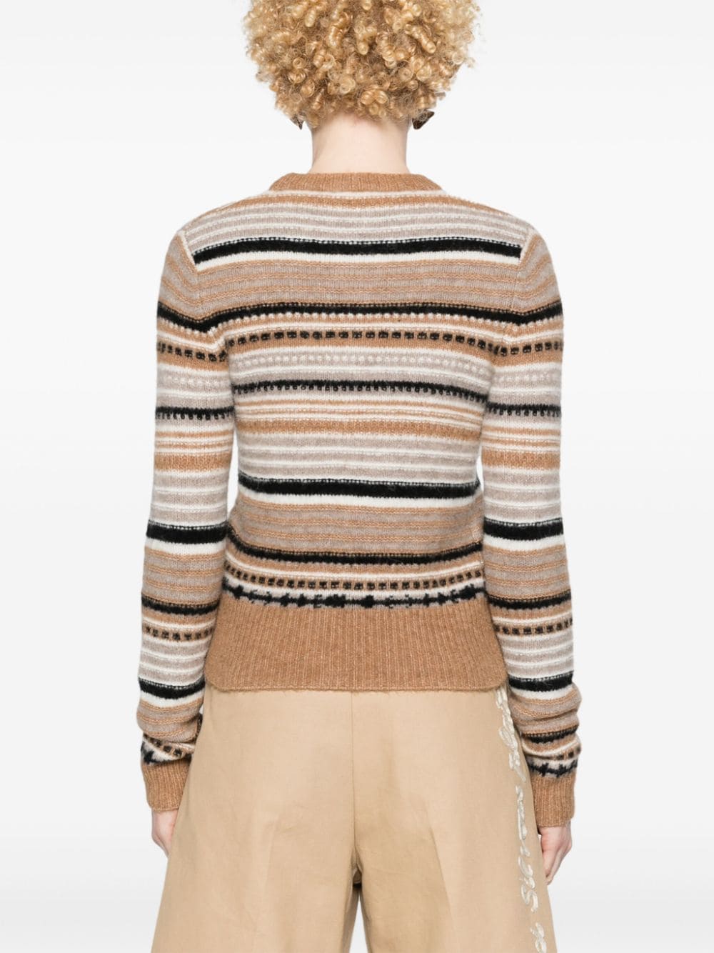 GANNI Regular Fit Cardigan with Stripe Pattern