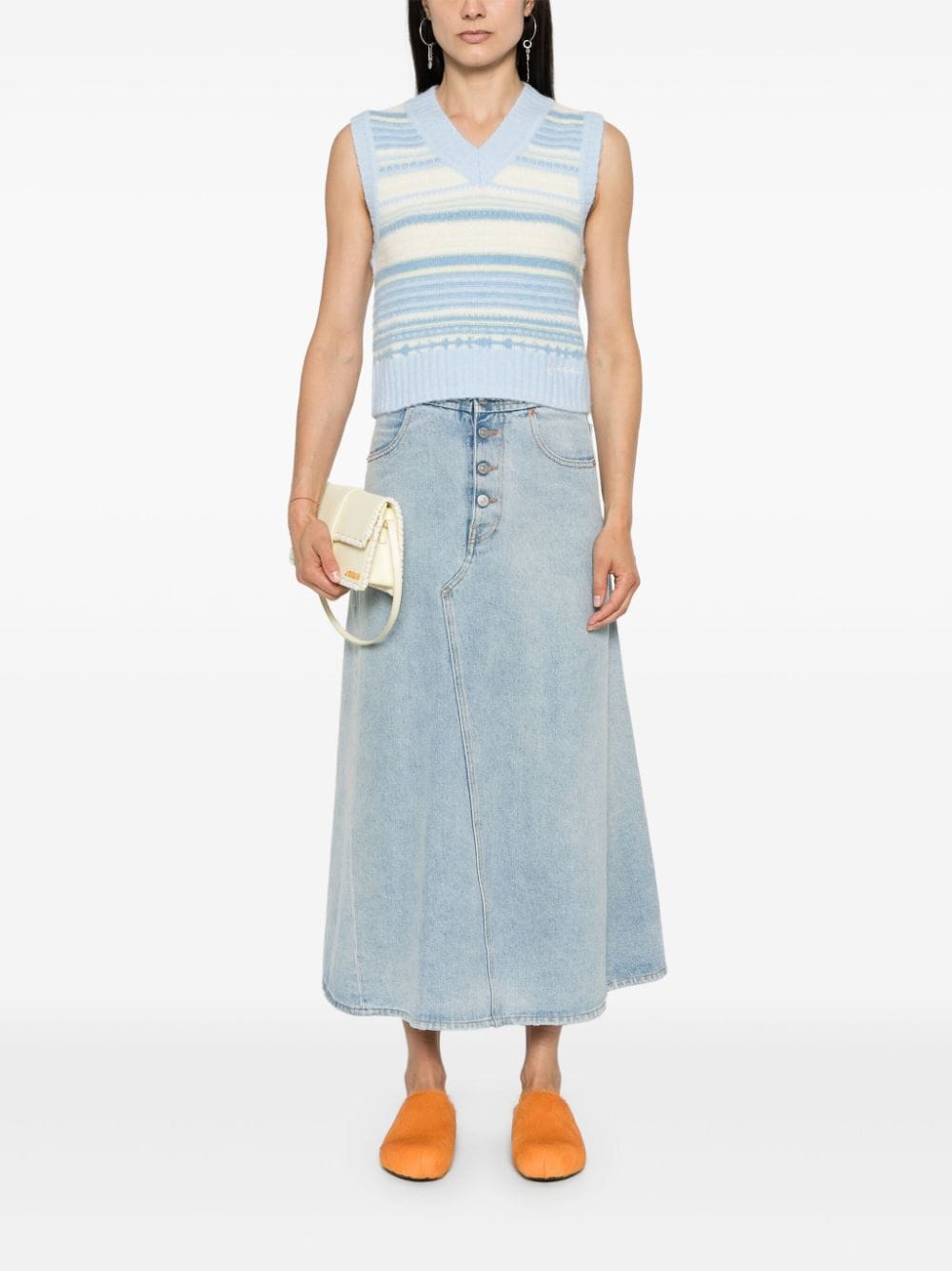 GANNI V-Neck Knit Vest - Regular Fit