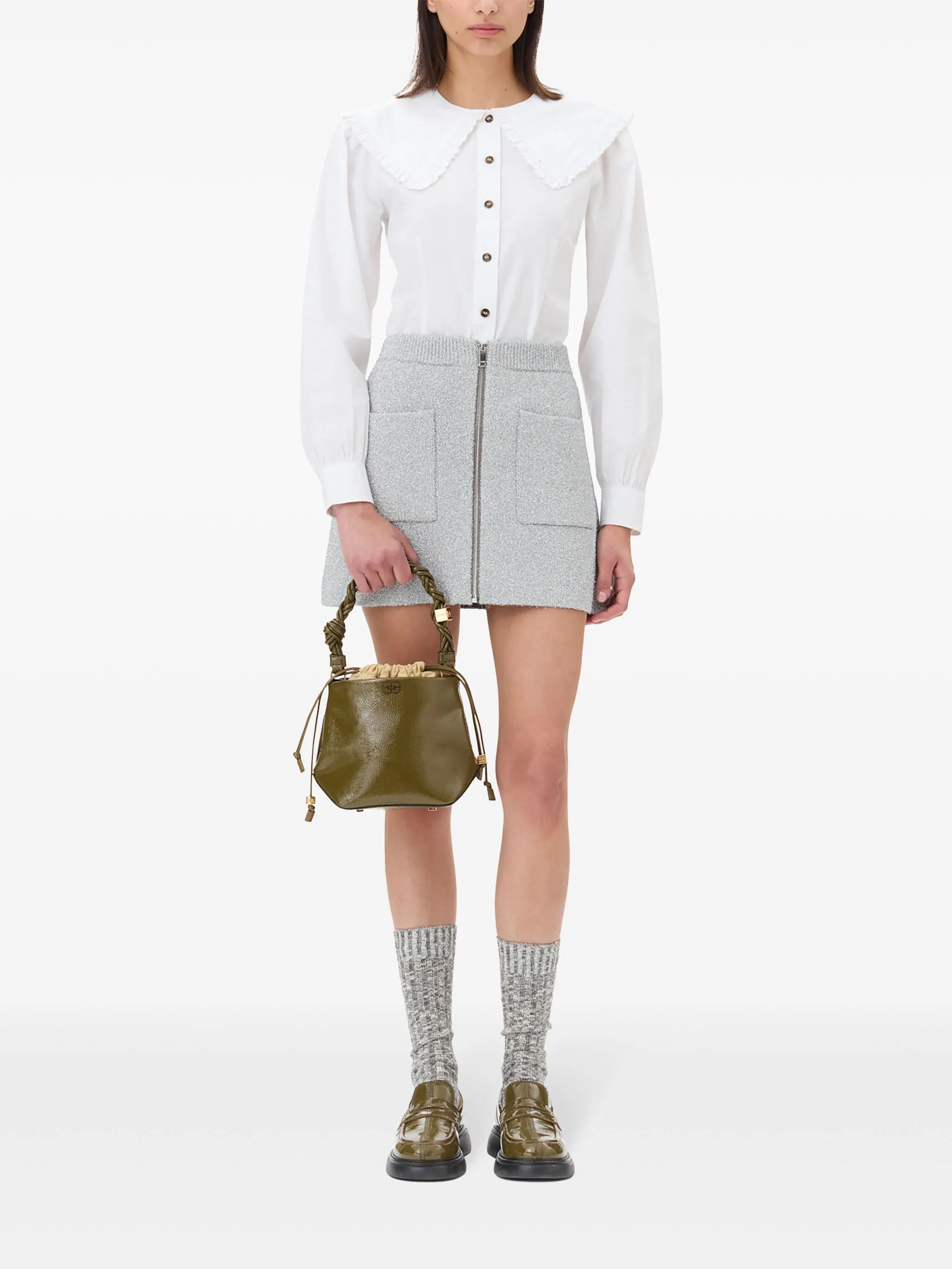 GANNI Zip-Up Knit Skirt - Size 36