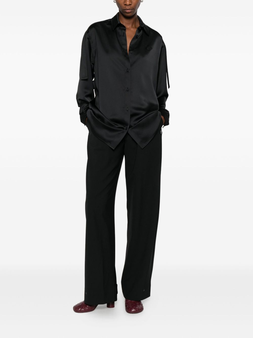 MONCLER GENIUS Wool Blend Pleated Trousers for Women