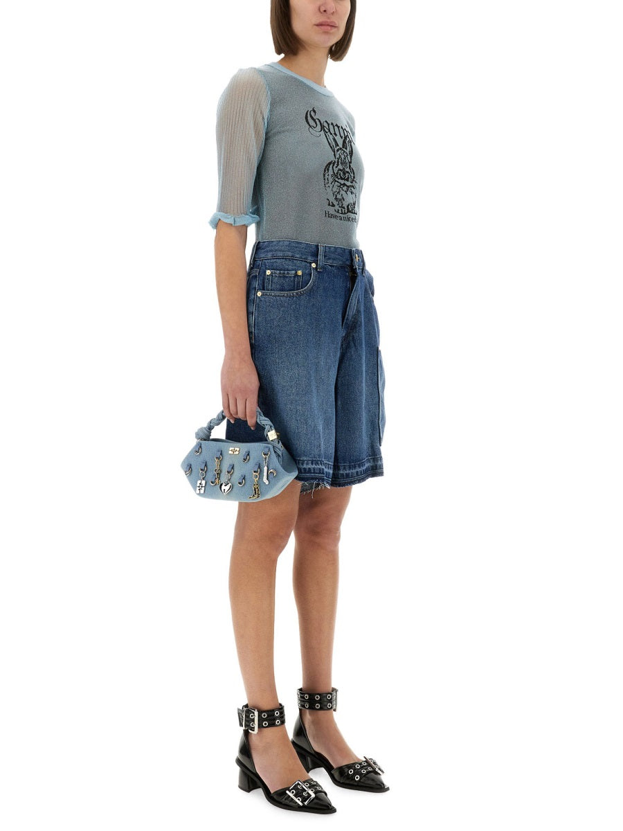 GANNI Bunny Crewneck Top - Women’s Three-Quarter Sleeve