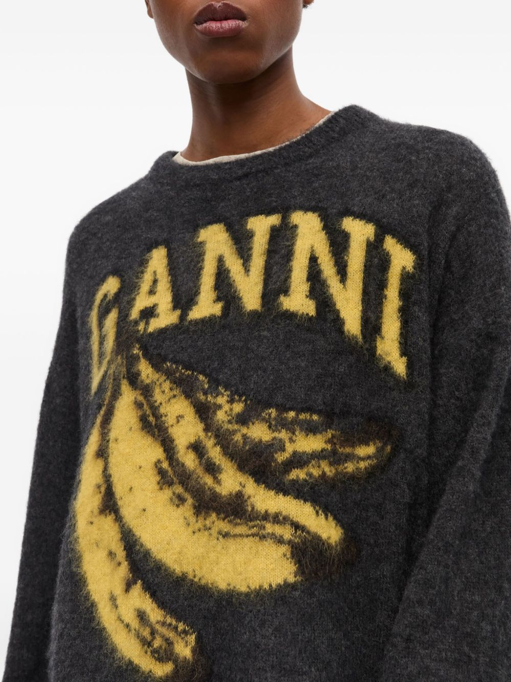 GANNI Banana Wool Crewneck Sweater