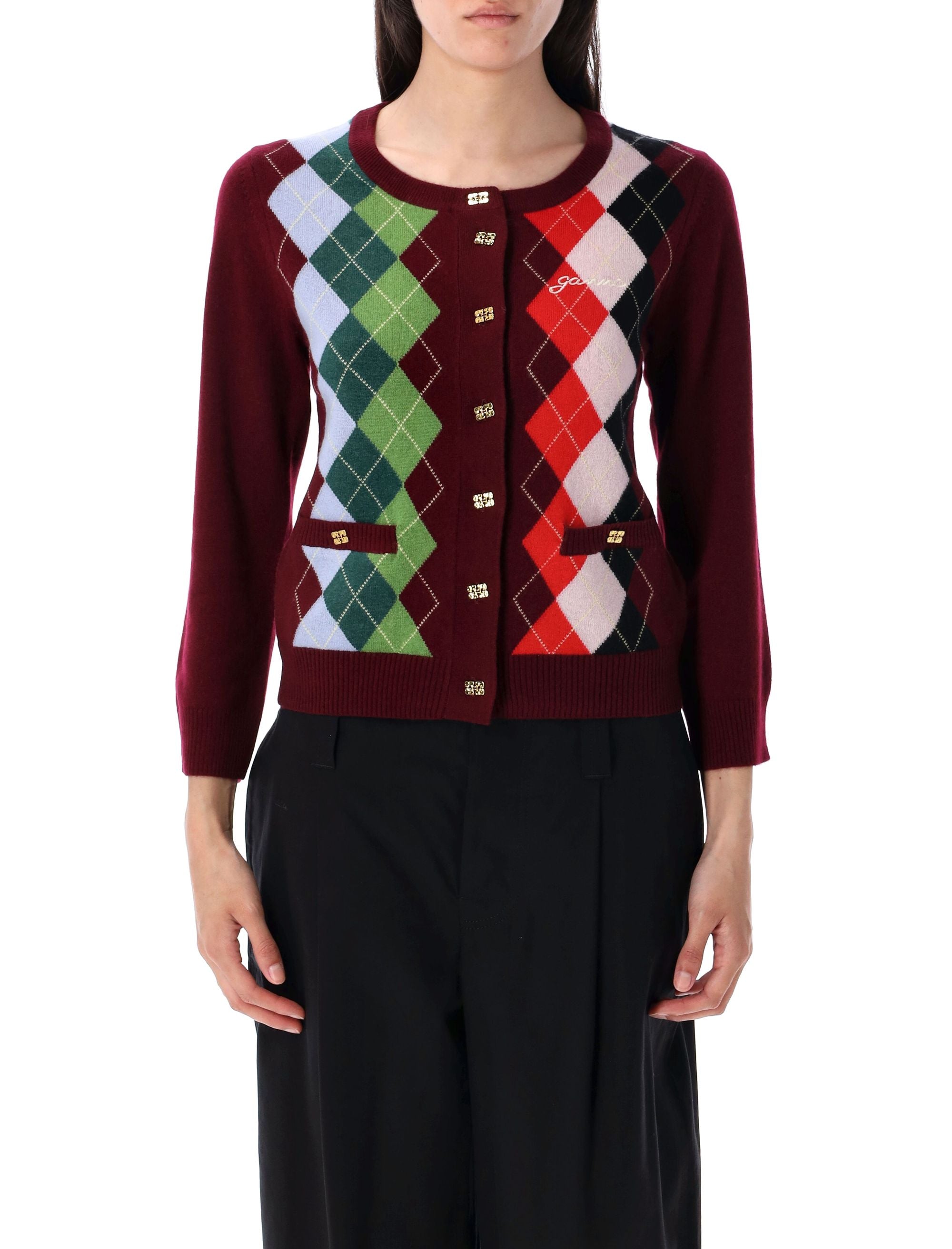 GANNI Women's Wool and Cashmere Cardigan