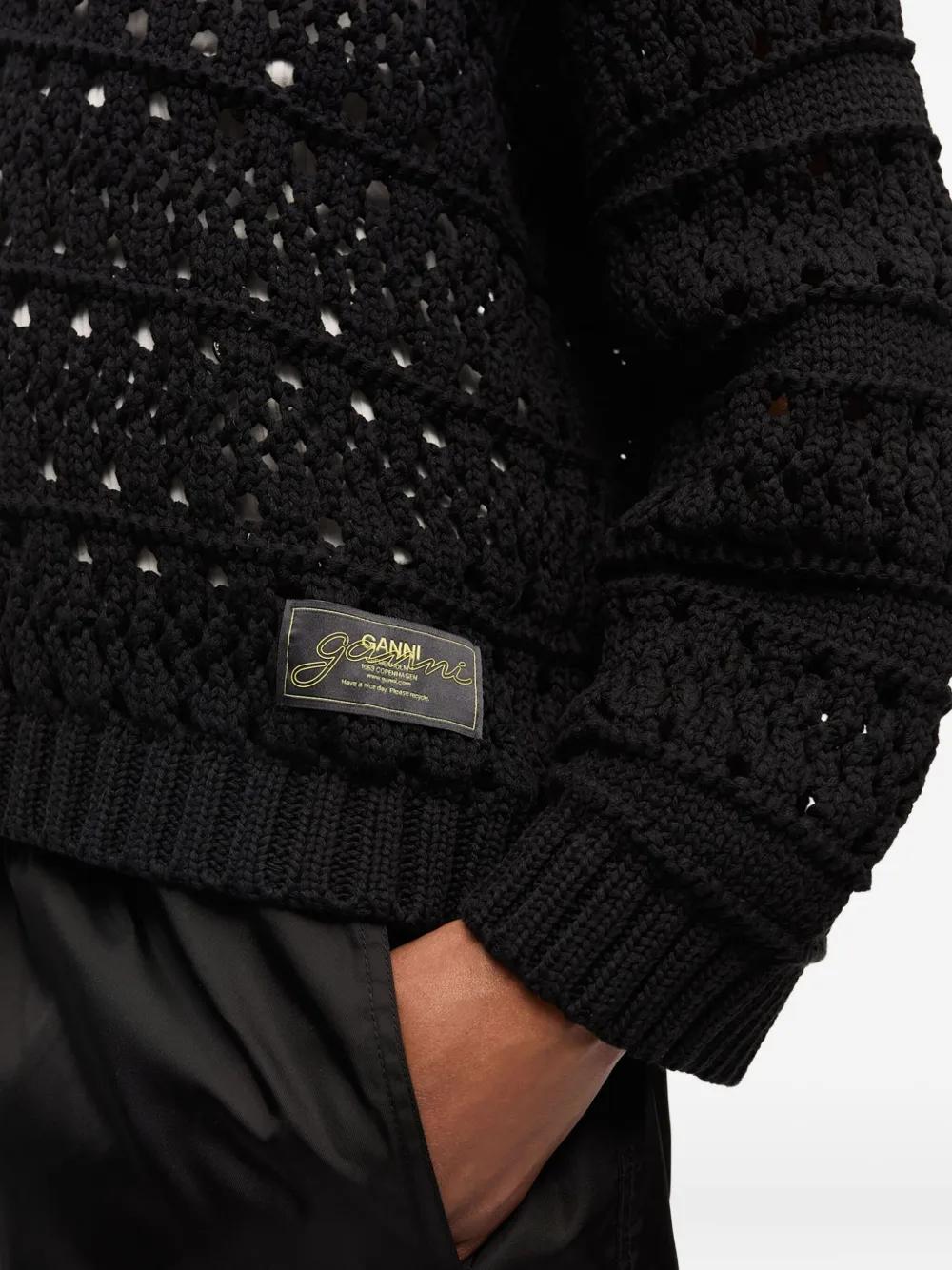 GANNI Open-Knit Sweater - FW25