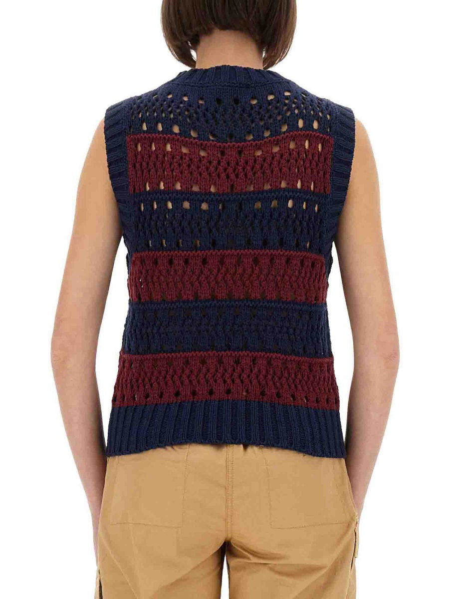 GANNI Striped Knit Vest for Women