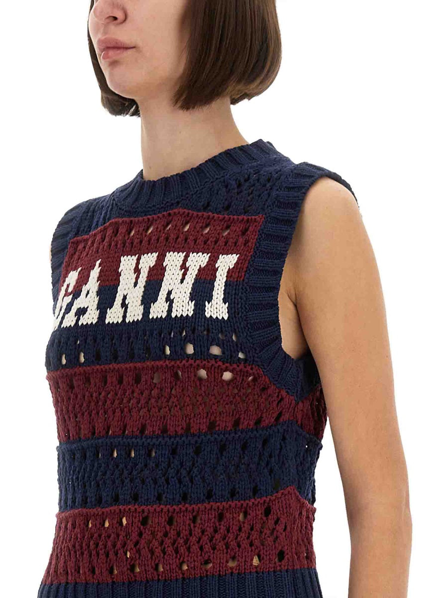 GANNI Cotton Mix Striped Vest for Women