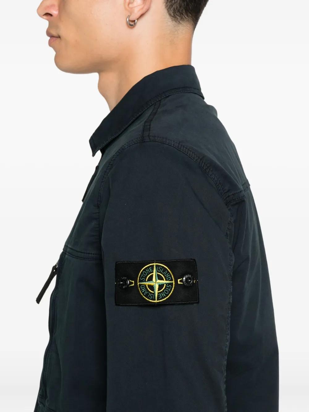 STONE ISLAND Men's Overshirt with Chest Pocket and Two-Way Zip - Size M