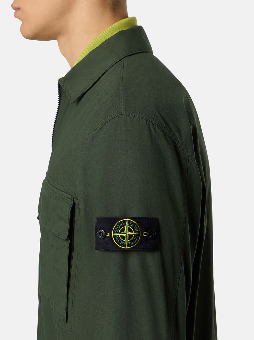 STONE ISLAND Cotton Overshirt with Utility Pockets for Men