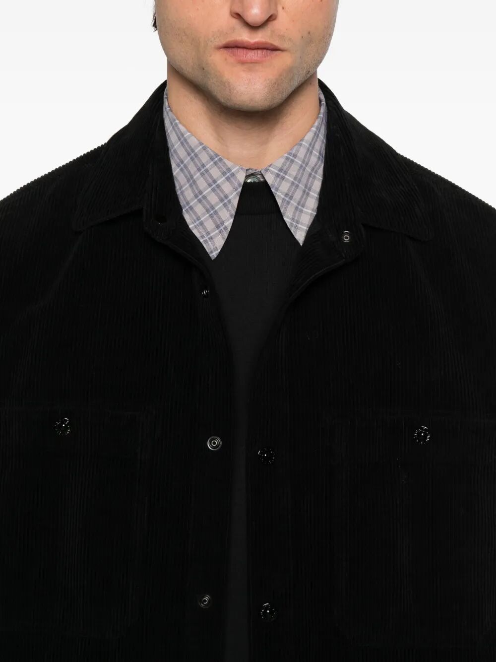 STONE ISLAND Comfortable Overshirt with Pockets and Snap Fasteners