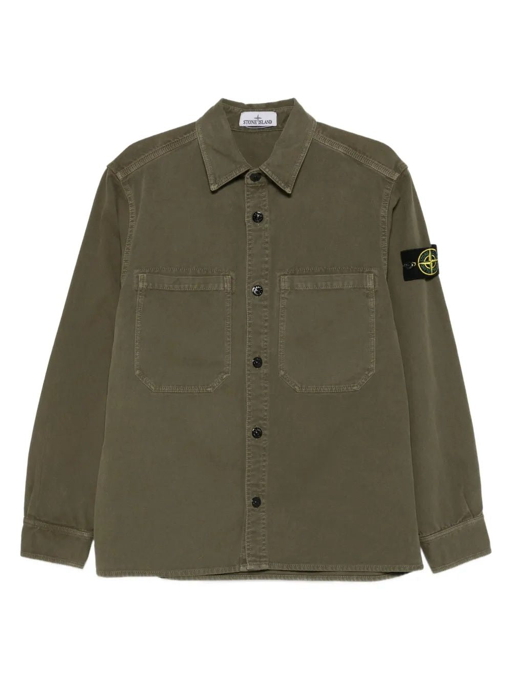 STONE ISLAND Organic Cotton Shirt with Button Fastening and Dual Chest Pockets