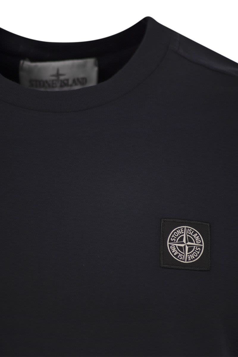 STONE ISLAND Slim Fit T-Shirt with Compass Logo Patch - Size M