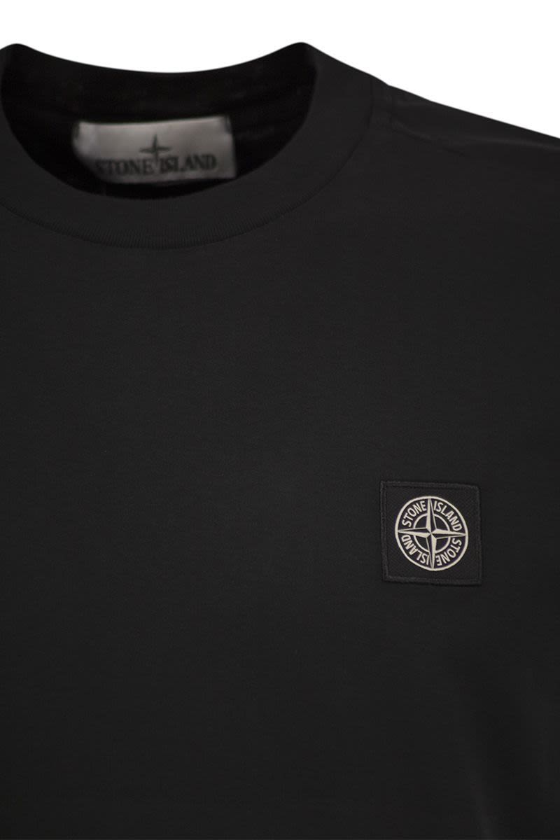STONE ISLAND Slim Fit T-Shirt with Compass Logo Patch - Size M