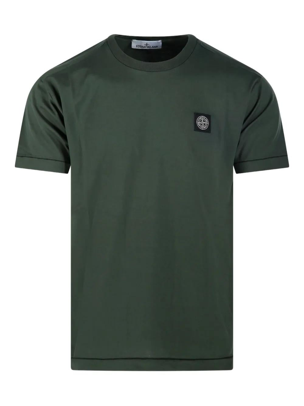 STONE ISLAND Crew-Neck T-Shirt with Logo Patch - Size S