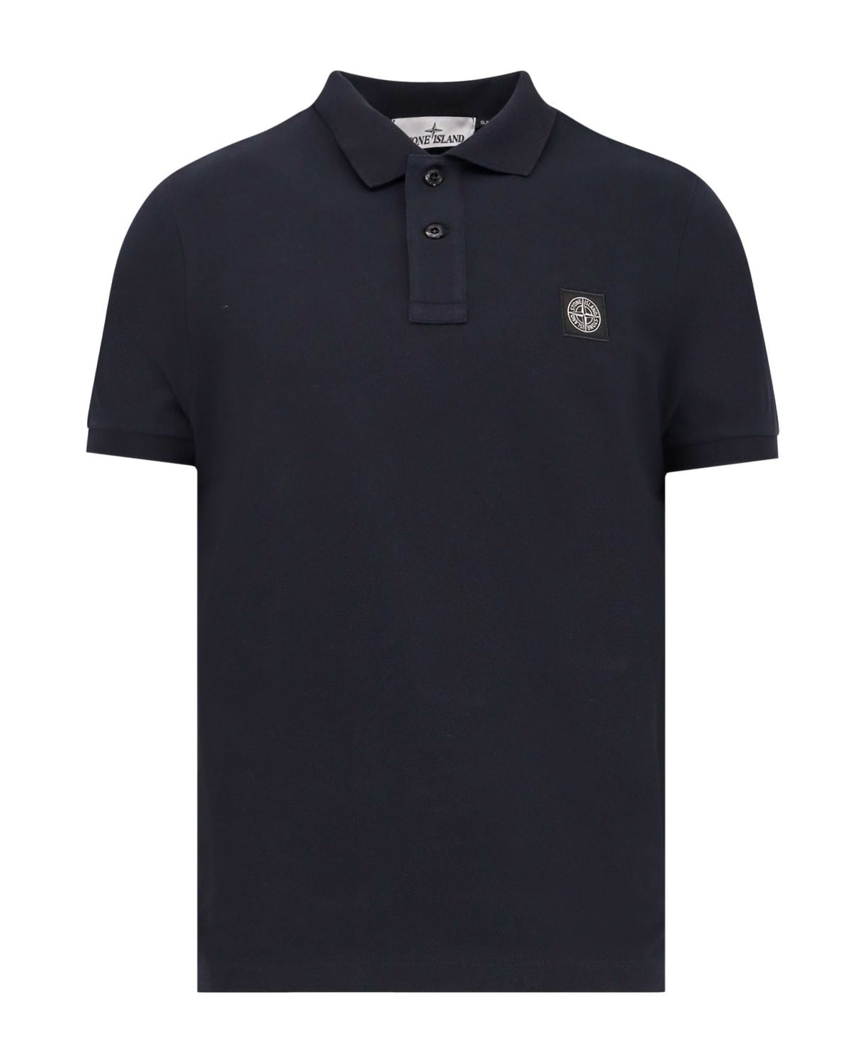 STONE ISLAND Short Sleeve Polo with Ribbed Collar
