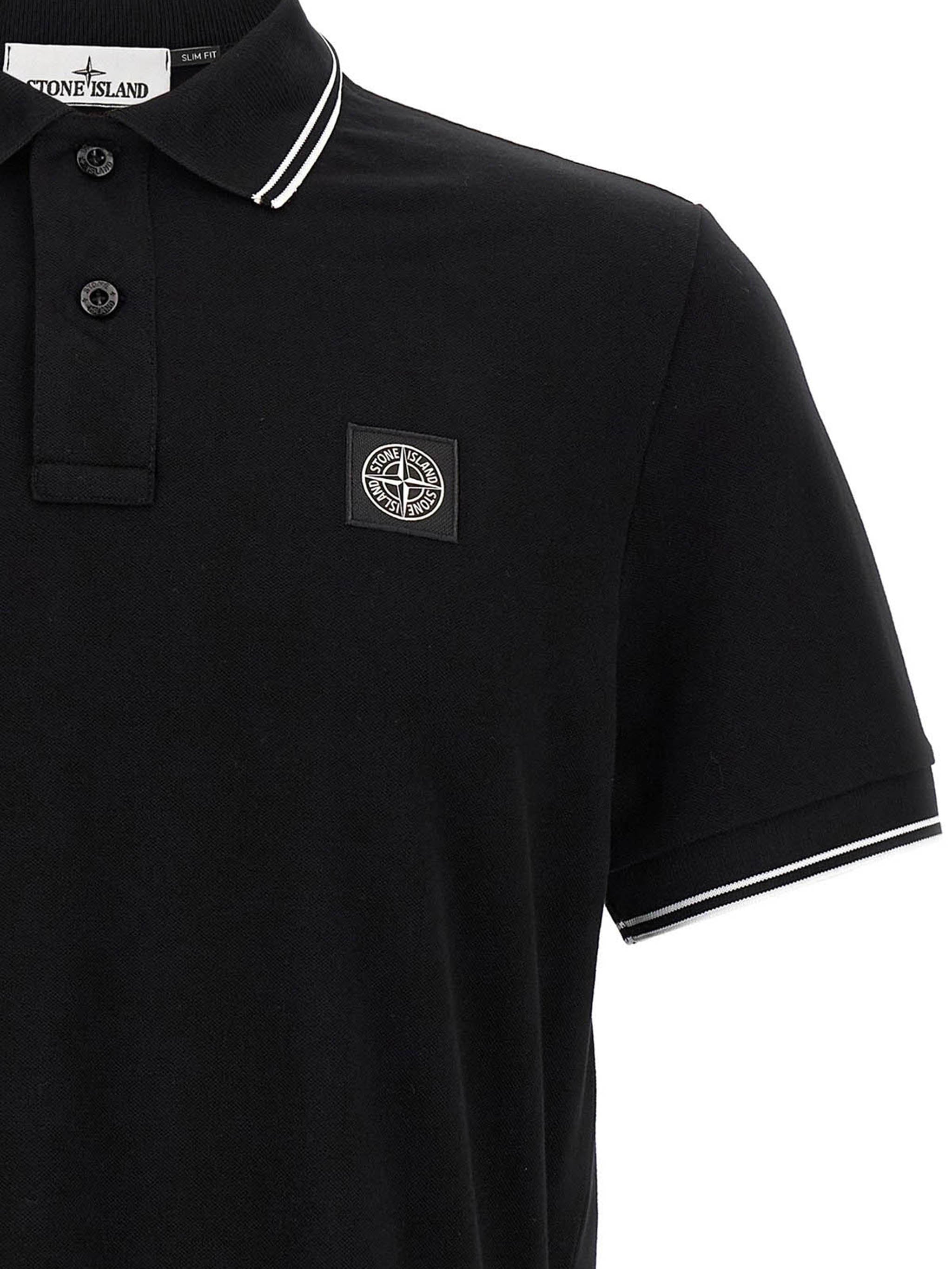 STONE ISLAND Slim Fit Polo Shirt with Compass Patch - Size S