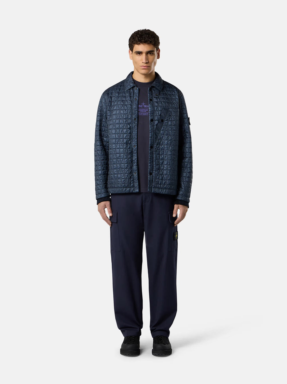 STONE ISLAND Men's Loose Fit Cargo Pants with Vertical Pockets