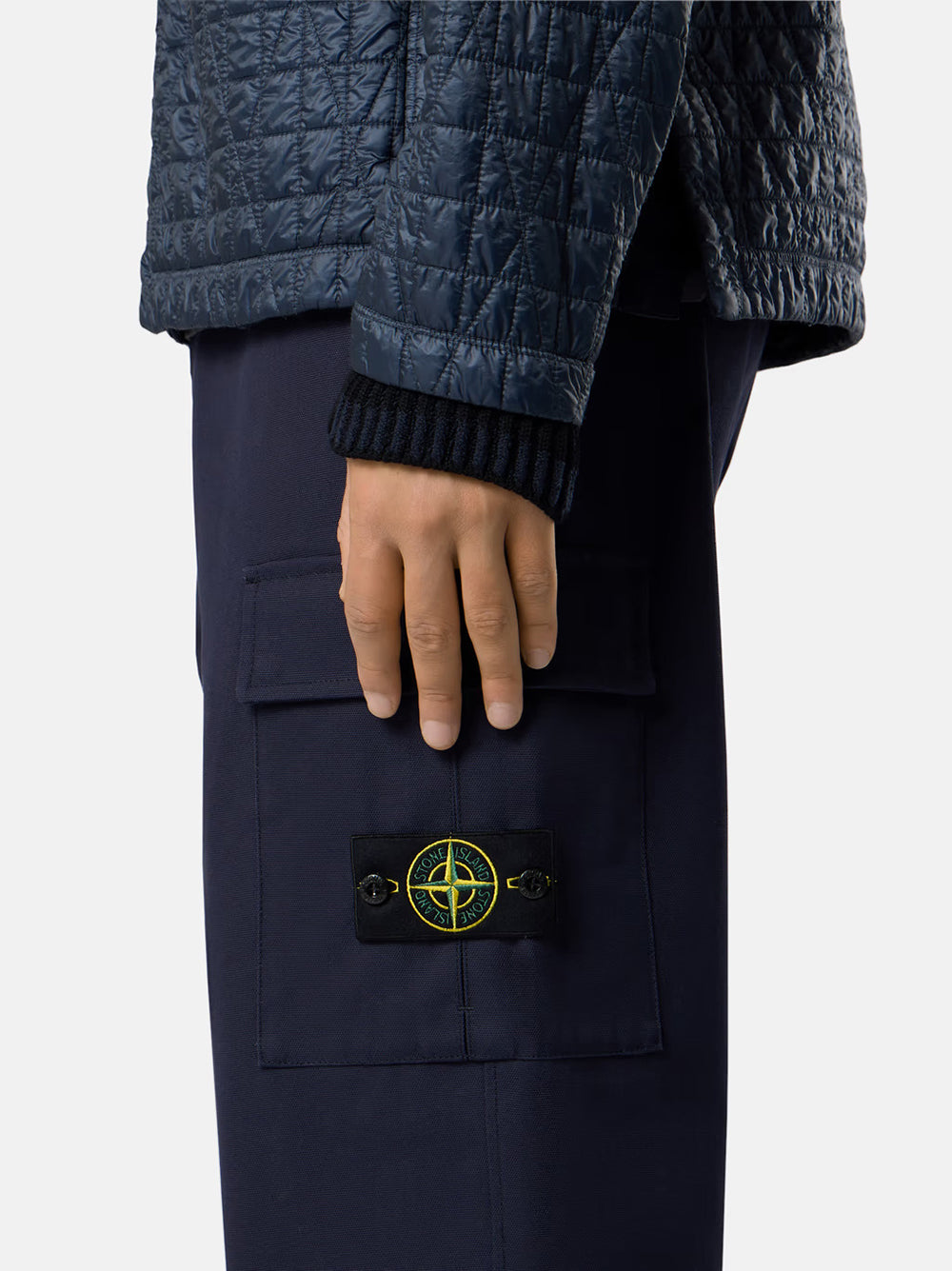 STONE ISLAND Men's Loose Fit Cargo Pants with Vertical Pockets